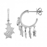 Diamond Pave Star Chandelier Hoops