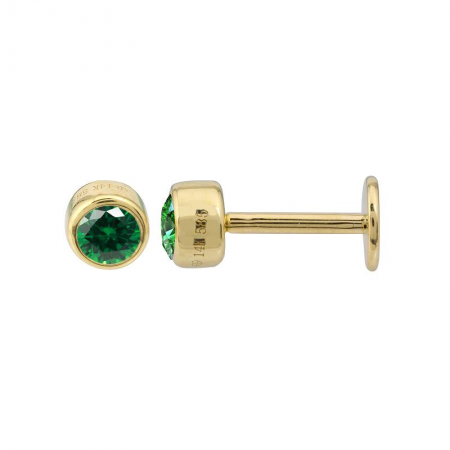 Emerald Bezel Stud Flat Back