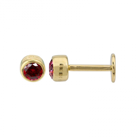 Ruby Bezel Stud Flat Back