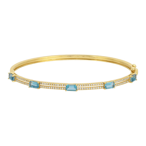 Blue Topaz Diamond Bangle