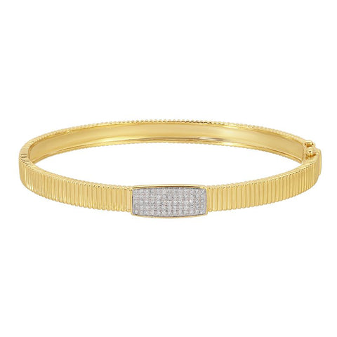 Fluted Diamond Bangle