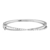 Round and Baguette Diamond Twist Bangle