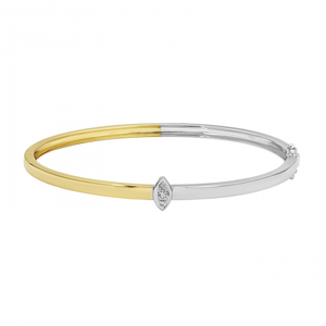 Two Tone Marquise Illusion Center Bangle