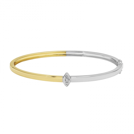 Two Tone Marquise Illusion Center Bangle