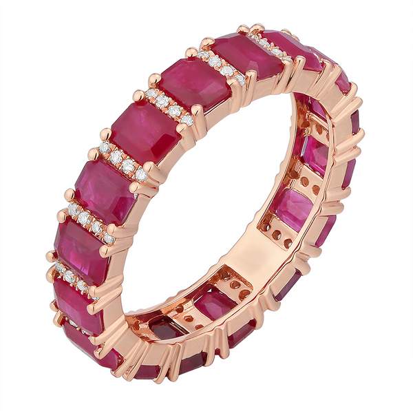 Gemstone and Diamonds Eternity Ring – Numa Jewelry