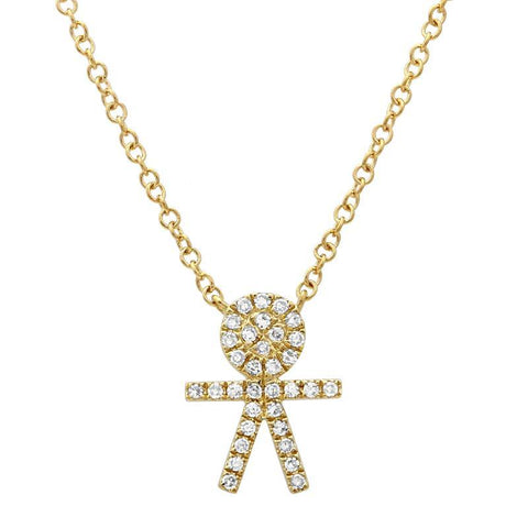 Diamond Pave Boy Necklace