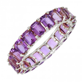 Emerald Cut Eternity Amethyst Ring