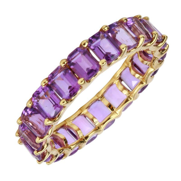 Emerald Cut Eternity Amethyst Ring