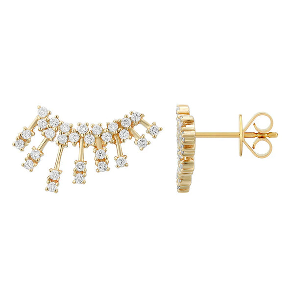 Diamond Spike Crawler Earrings