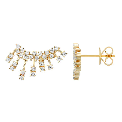 Diamond Spike Crawler Earrings