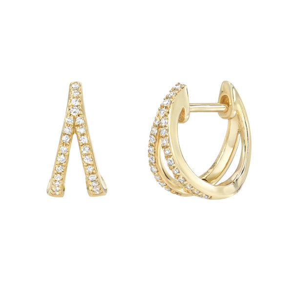 Diamond Split Huggie Earring