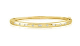 Baguette And Circle Diamond Bangle- YG